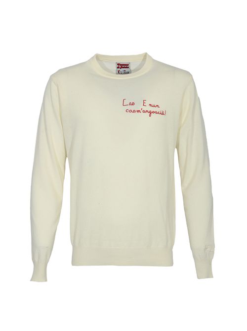 Maglione Heron in lana con ricamo E Nun m'angoscia Mc2 Saint Barth | HER002403393I